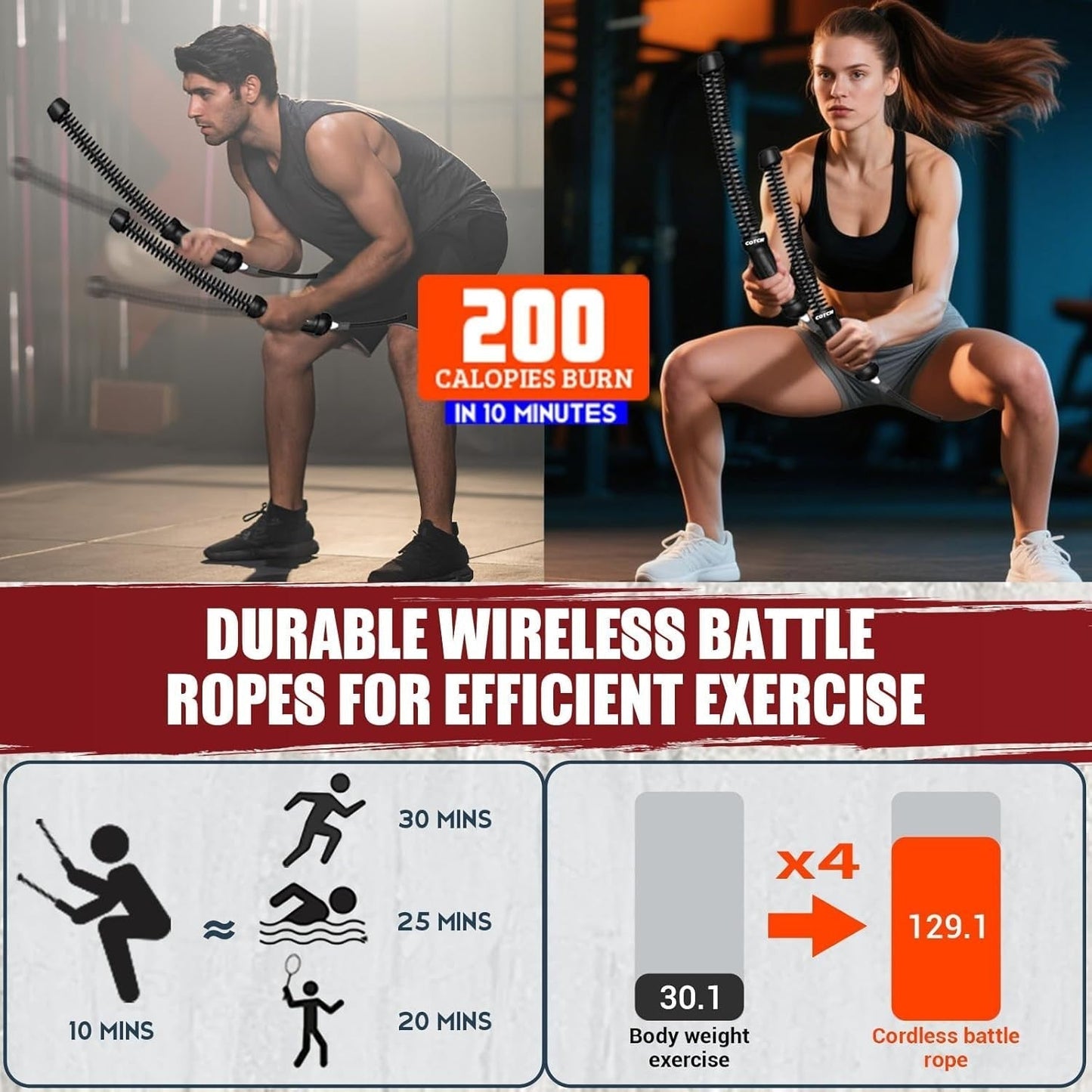 Buysera ™ Ropeless Battle Ropes