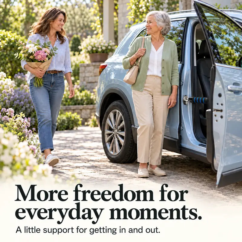 More freedom for everyday moments with the car exit assist handle
